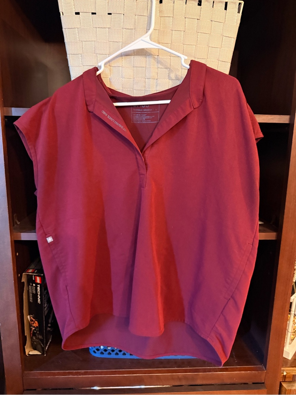 Figs Women's Rafaela Scrub Top in Burgundy